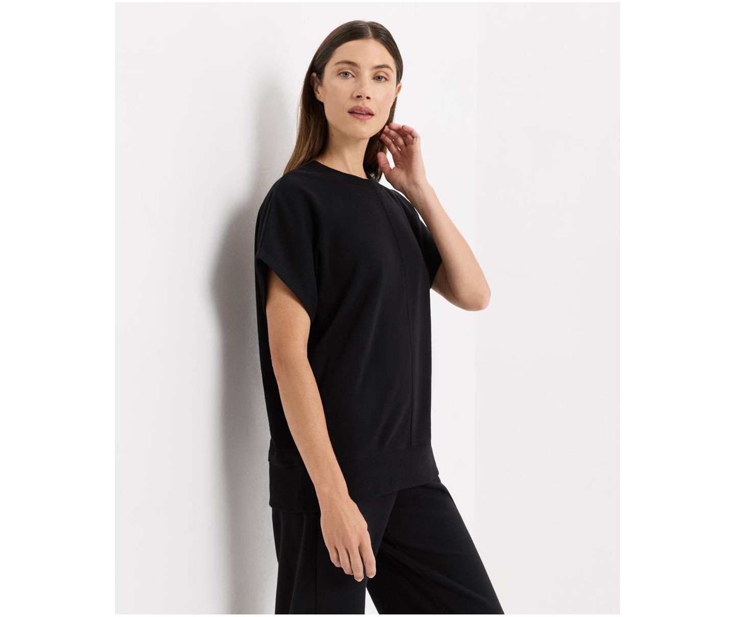 Женская футболка Pact Airplane Organic Cotton Relaxed-Fit Dolman-Sleeve, цвет: Чёрный — фото 2