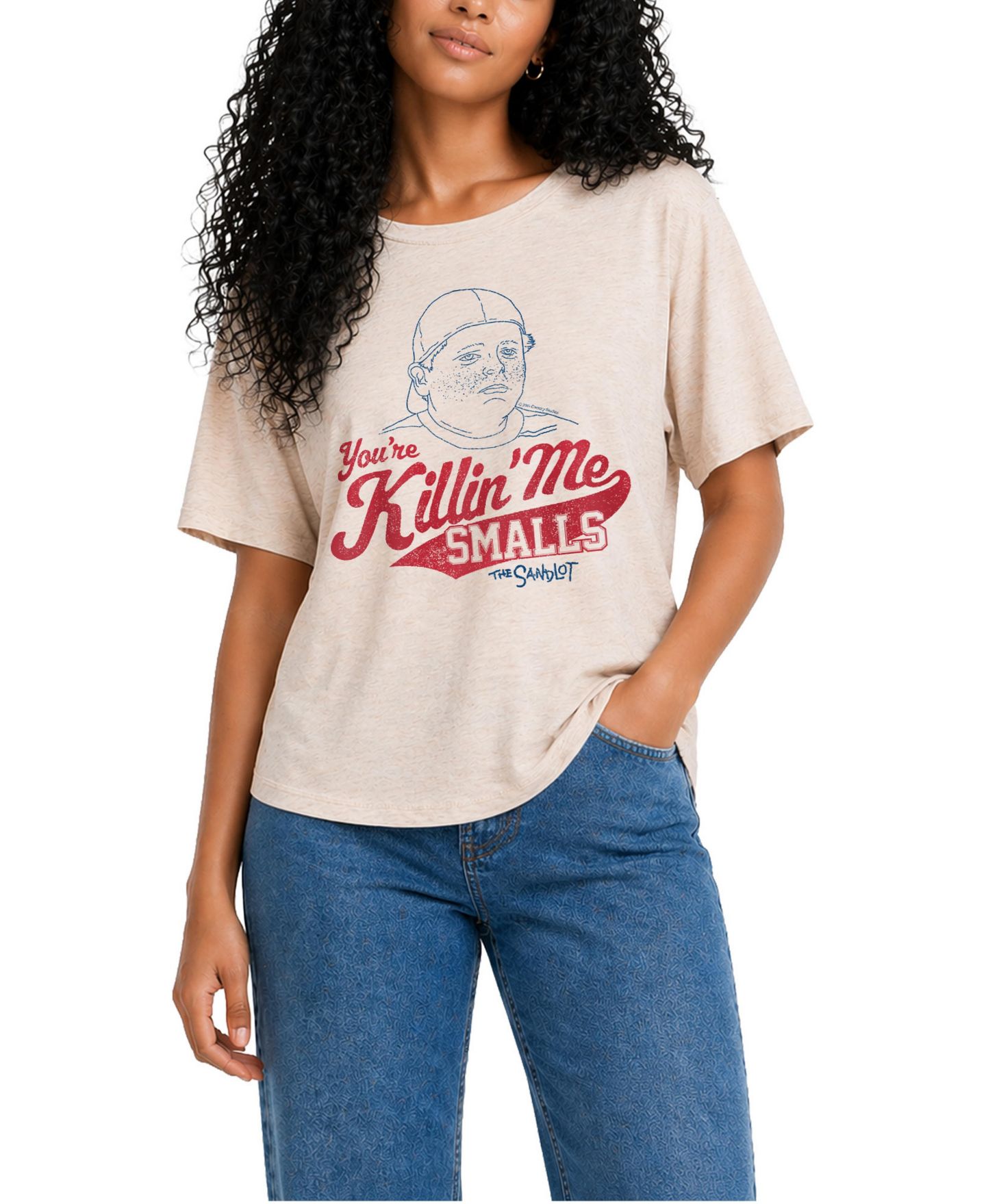 Женская футболка The Sandlot Juniors' Killin Me Smalls Relaxed Fit, цвет: Берёзовый — фото 1