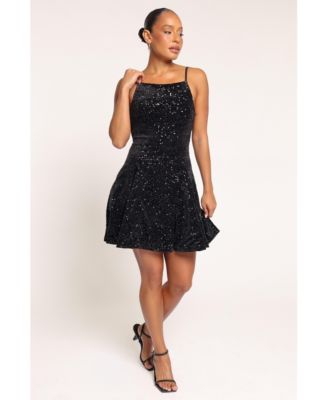 Women's Maelyn Sequined Square Neck Mini Dress