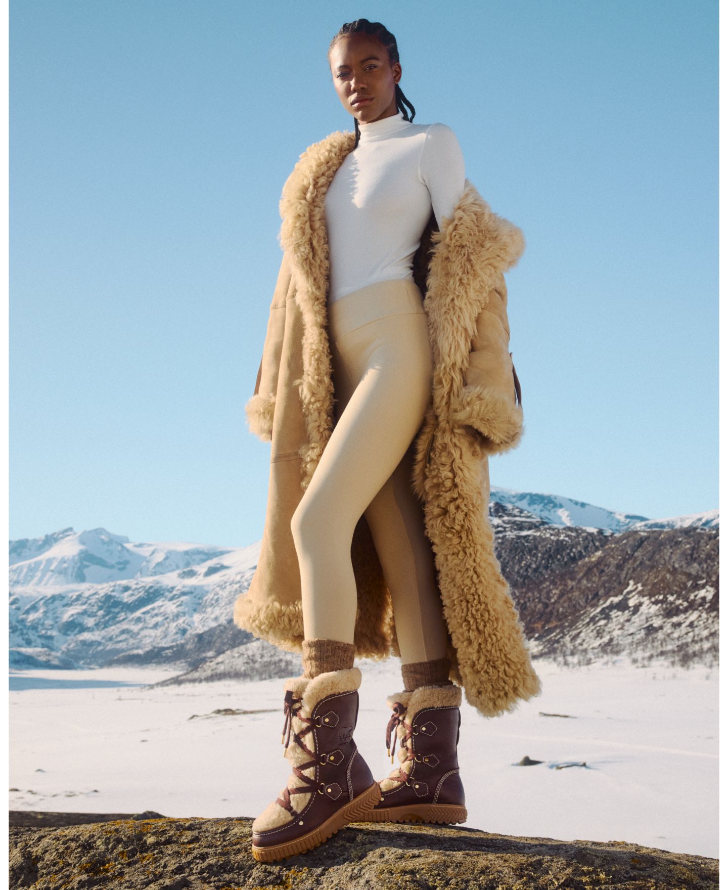 Женские ботинки Sorel Ona Ave Alpine LX Tall, цвет: Красный / Карамельный — фото 4