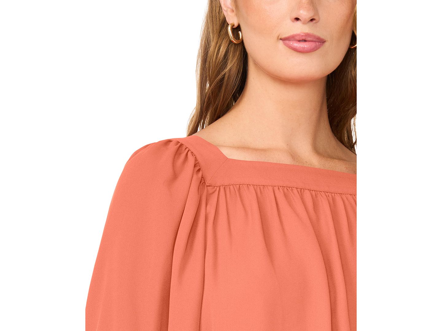 Женская блузка Vince Camuto 3/4-Sleeve Square Neck Bubble, цвет: Canyon Cor — фото 6