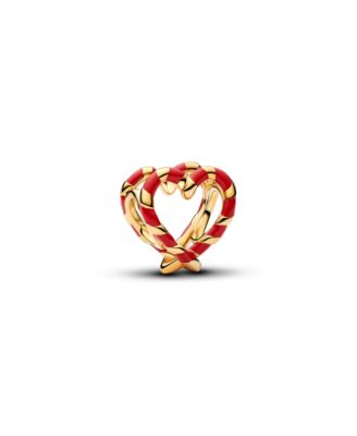 Candy Cane Openwork Heart Charm