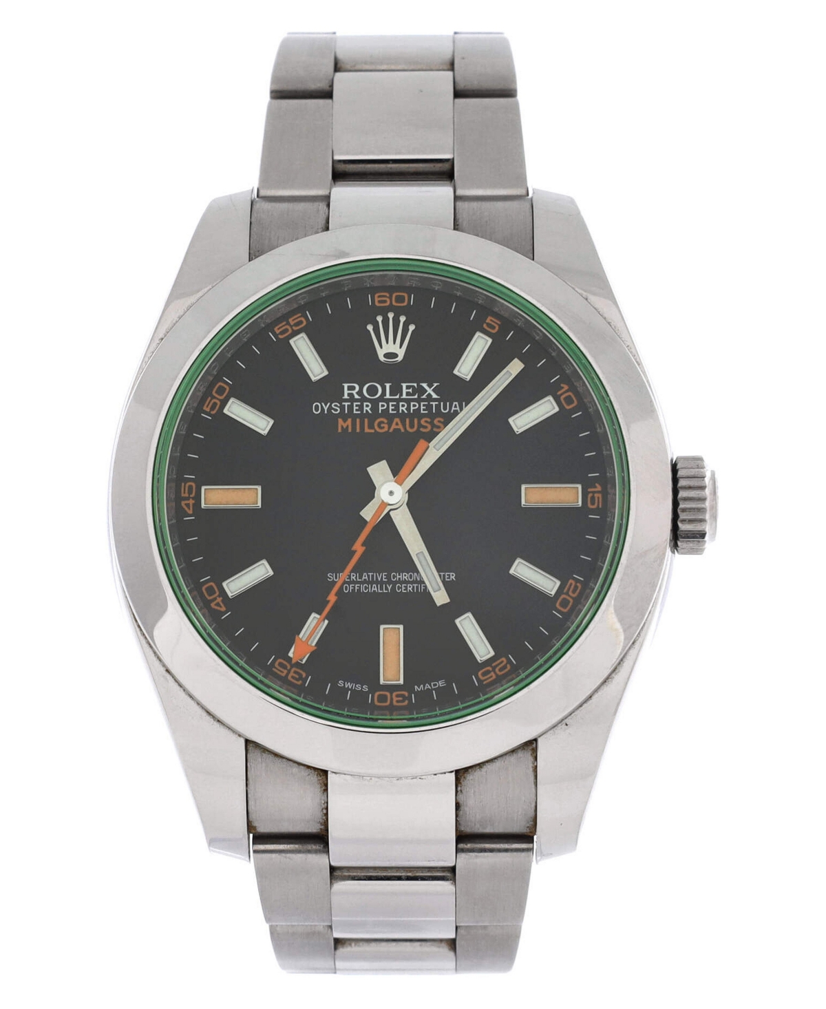 Pre-Owned Rolex Oyster Perpetual Milgauss Automatic Watch in Stainless Steel 40mm - Dial color: grey