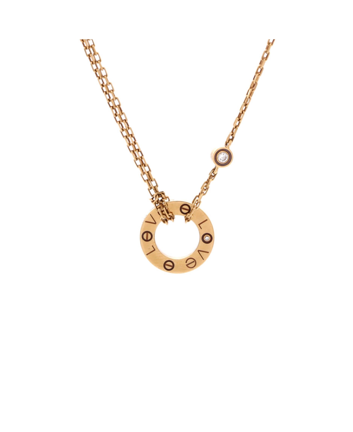 Pre-Owned Cartier 2 Diamonds Love Pendant Necklace - 18k yellow gold