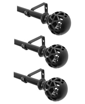 D12 3/4-Inch Adjustable Decorative Curtain Rod, 86-120 Inches, 3-Pack