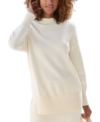 Women's Mock-Neck Longline Oversized Sweater