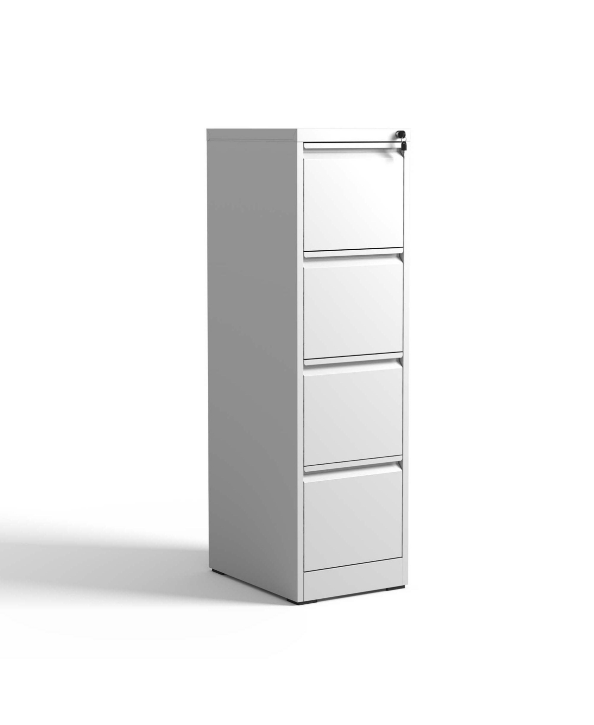 Viyet 4-Drawer Metal Vertical File Cabinet with Lock, for Letter/Legal/A4 Files - White