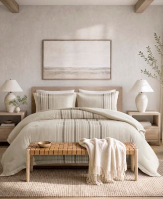 Ellery Jacquard Stripe 3-Piece Comforter Set, Queen