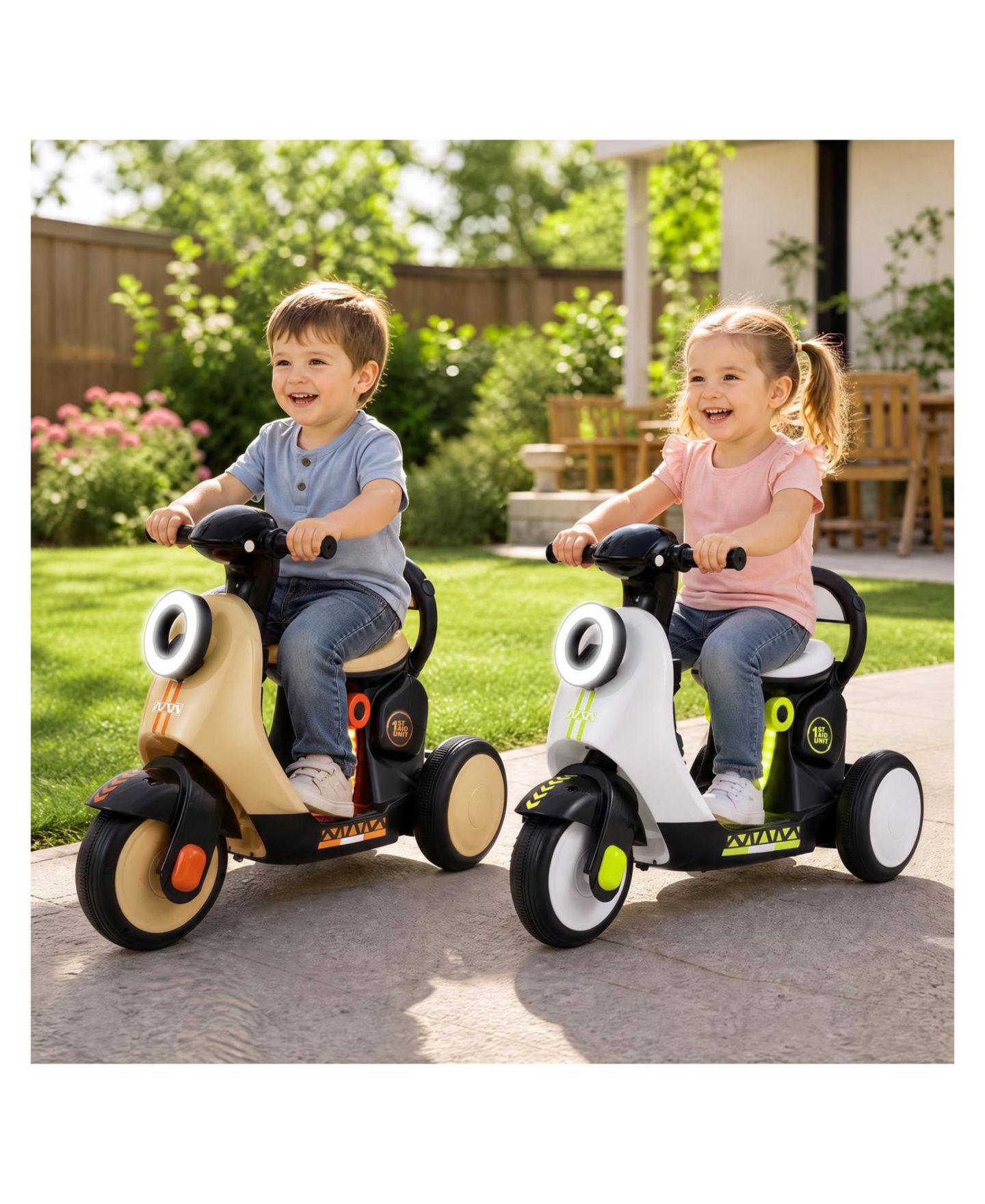 Детская игрушка Mecale 6V Ride-On Motorcycle with LED Headlight and Music, 3–5 лет, цвет: Хаки — фото 2