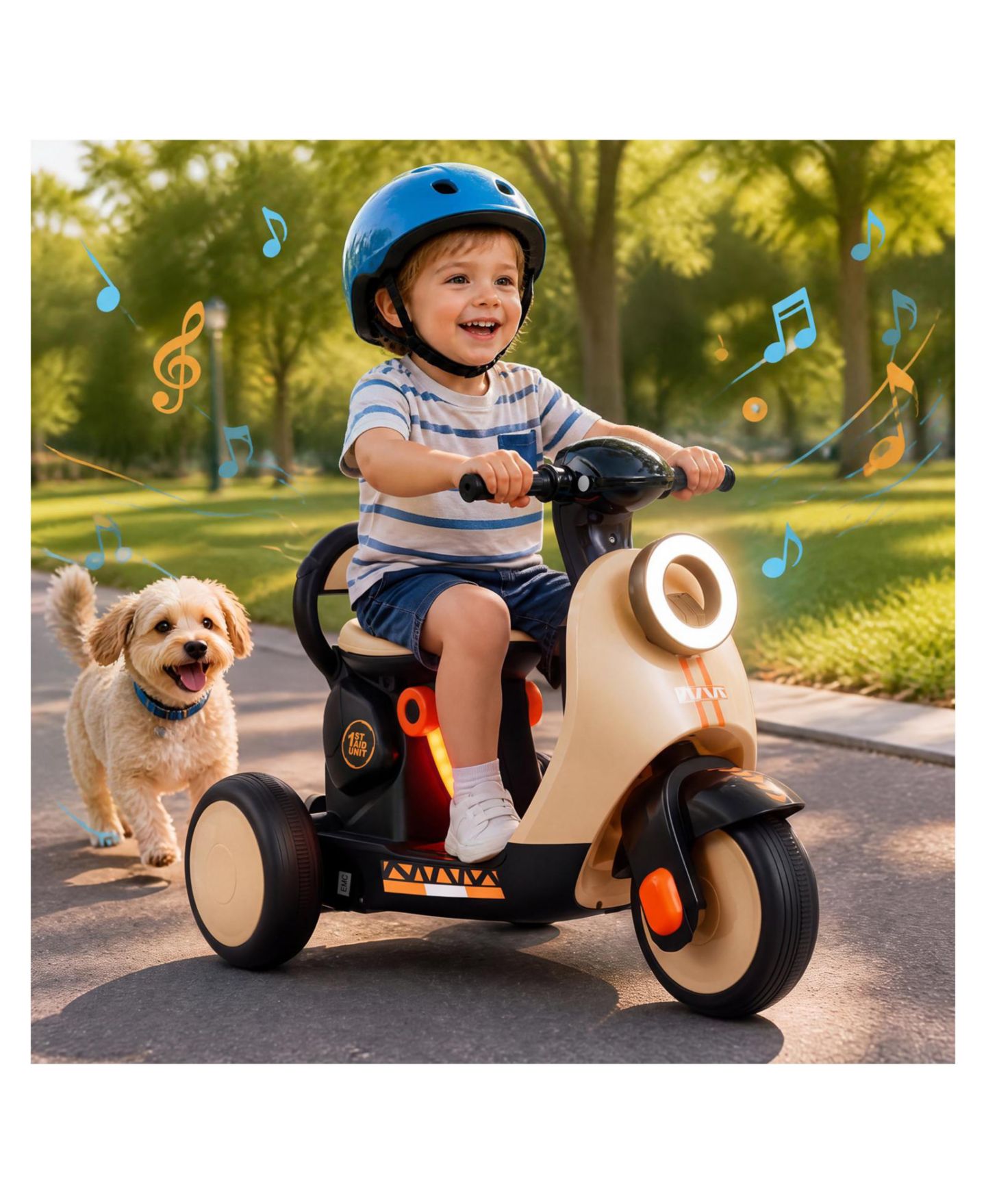 Детская игрушка Mecale 6V Ride-On Motorcycle with LED Headlight and Music, 3–5 лет, цвет: Хаки — фото 11