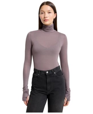 Women's Eloise Sheer High-Stretch Turtleneck