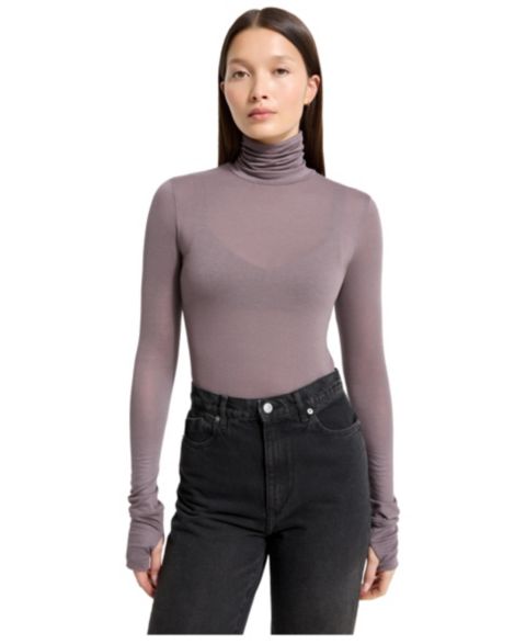 Женский топ Marcella Eloise Sheer High-Stretch Turtleneck, цвет: Антрацитовый
