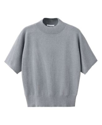 Women's Jersey Monaco Mock Neck Short-Sleeve Loose-Fit Sweater