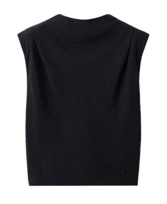 Women's Rocks Sequin Mock-Neck Sleeveless Blouse