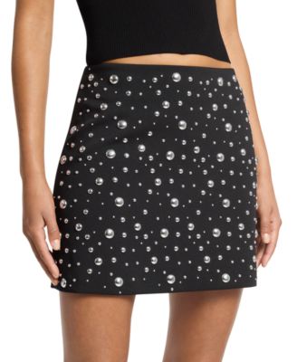 Women's Studded A-Line Mini Skirt