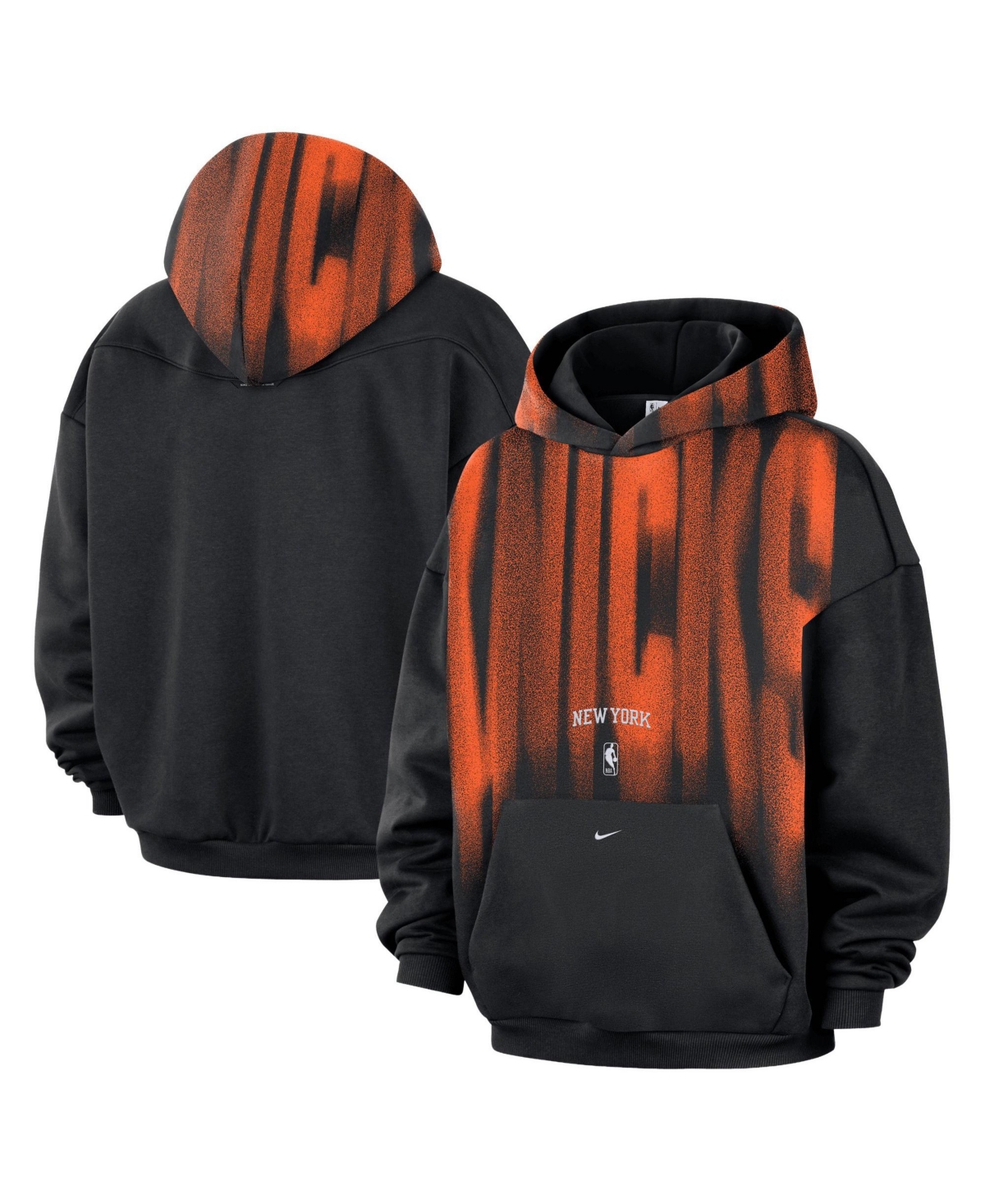 Nike Men's Black, White New York Knicks 2026 Game Theather Fleece Hoodie - Black, White