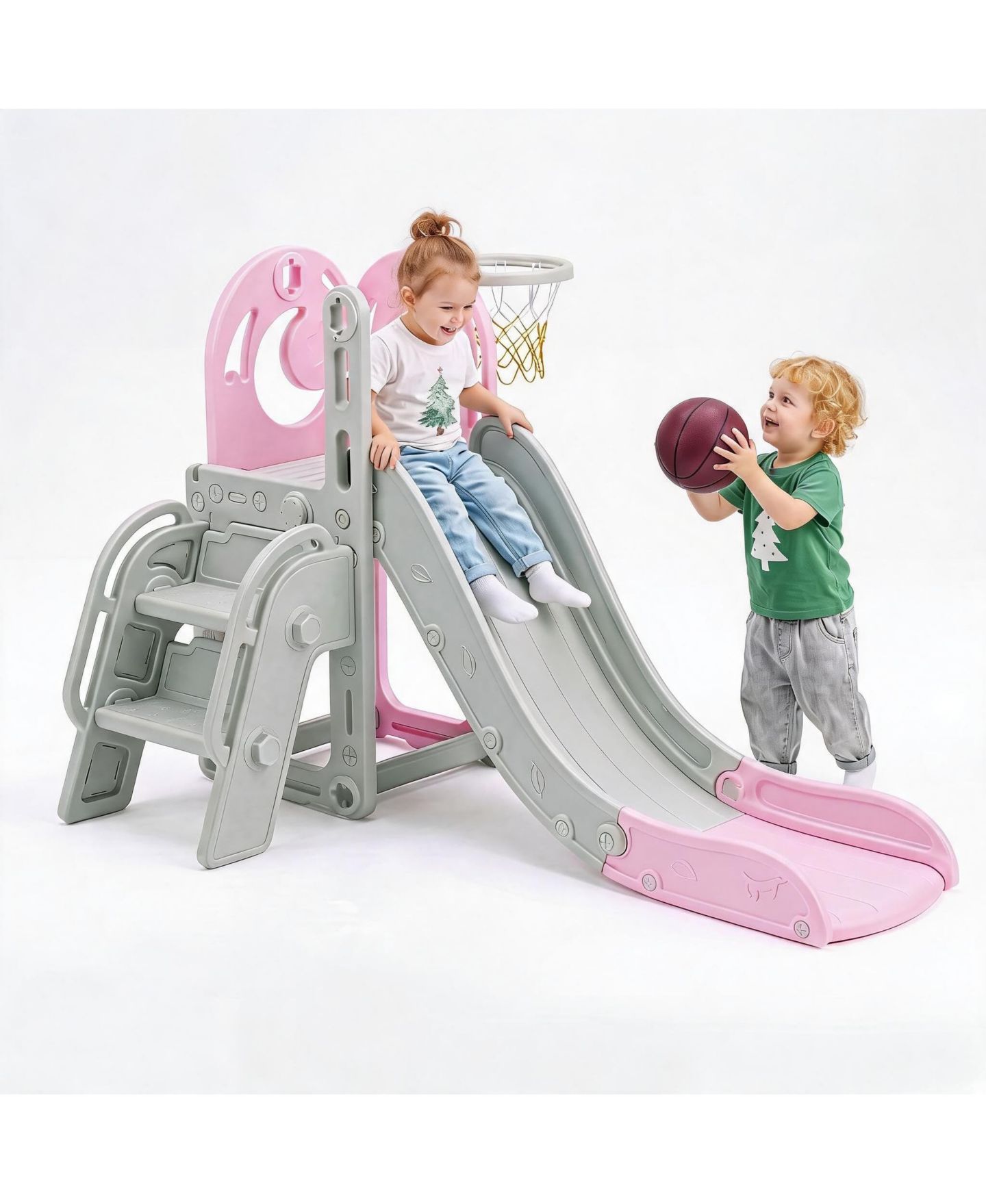 Детская игрушка homfan 59 in. Slide with Basketball Hoop and Climber, 1–6 лет — фото 8