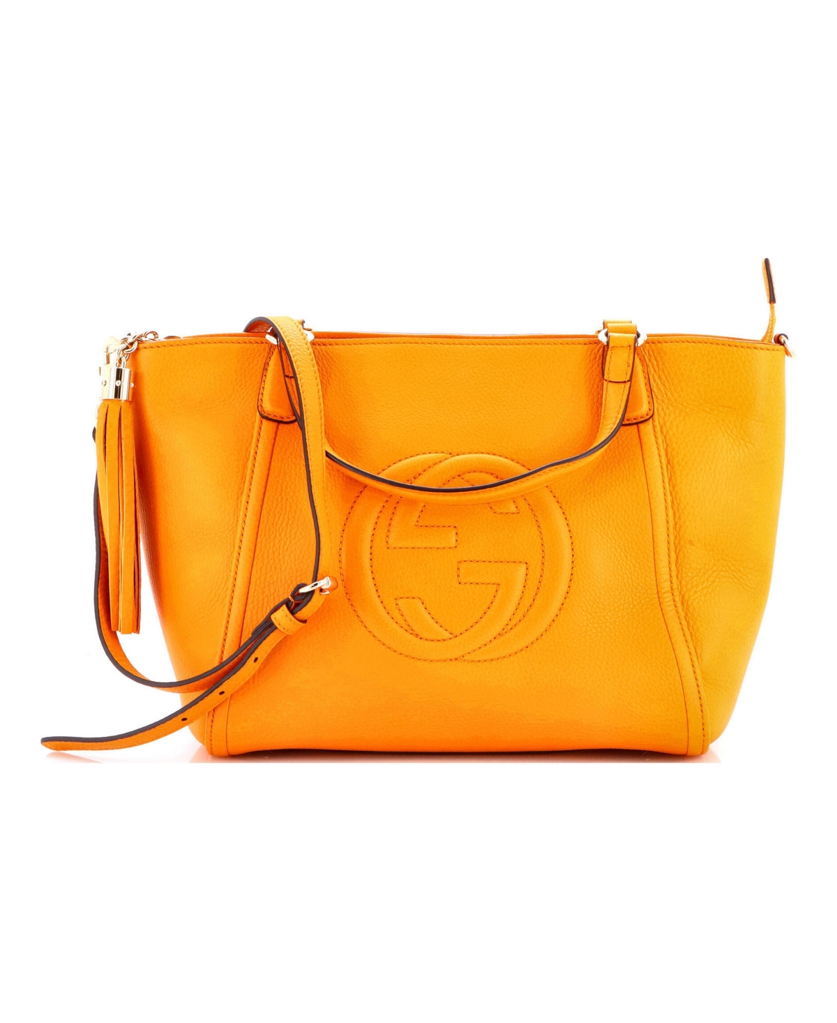 Pre-Owned Gucci Small Soho Convertible Top Handle Bag Leather - Orange
