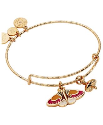 Woodland Moth and Mushroom Duo Gold-Tone Adjustable Charm Bangle
