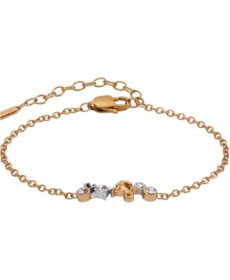 Capricorn Zodiac Inline Crystal Two-Tone Bracelet