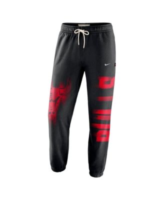 Men's Black, White Chicago Bulls 2026 Game Theather Fleece Sweatpants