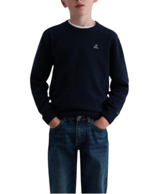 Boys' 4-20 Long-Sleeve Wool-Blend Sweater with Contrasting Elbow Patches