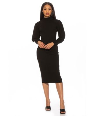 Women's Valeria Puff-Sleeve Mockneck Knit Dress