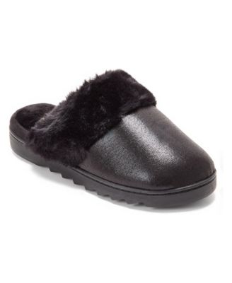 Women's Metallic Microsuede Memory Foam Indoor/Outdoor Scuff Slippers