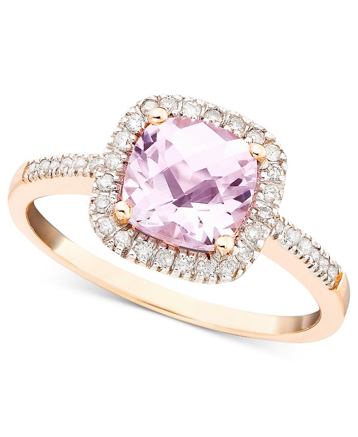 Macy's Pink Amethyst (1-1/3 ct. t.w.) and Diamond (1/5 ct. t.w.) Ring ...