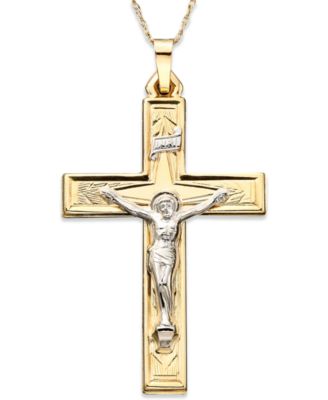 yellow gold crucifix pendant