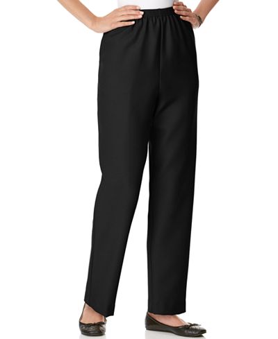 Alfred Dunner Textured Pull-On Straight-Leg Pants