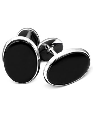 Macy's - Men's Sterling Silver & Onyx Cufflink