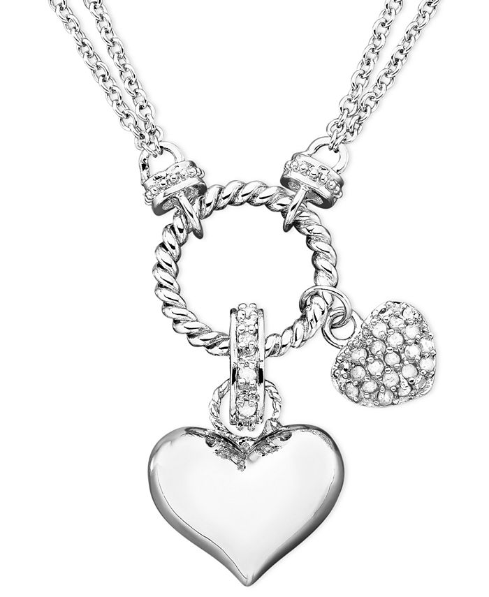 Victoria Townsend Diamond Heart Pendant Necklace in Sterling