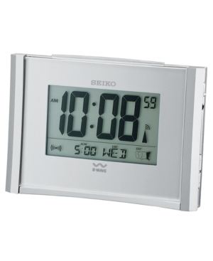 Seiko Silver-Tone Digital Alarm Clock QHR015SLH