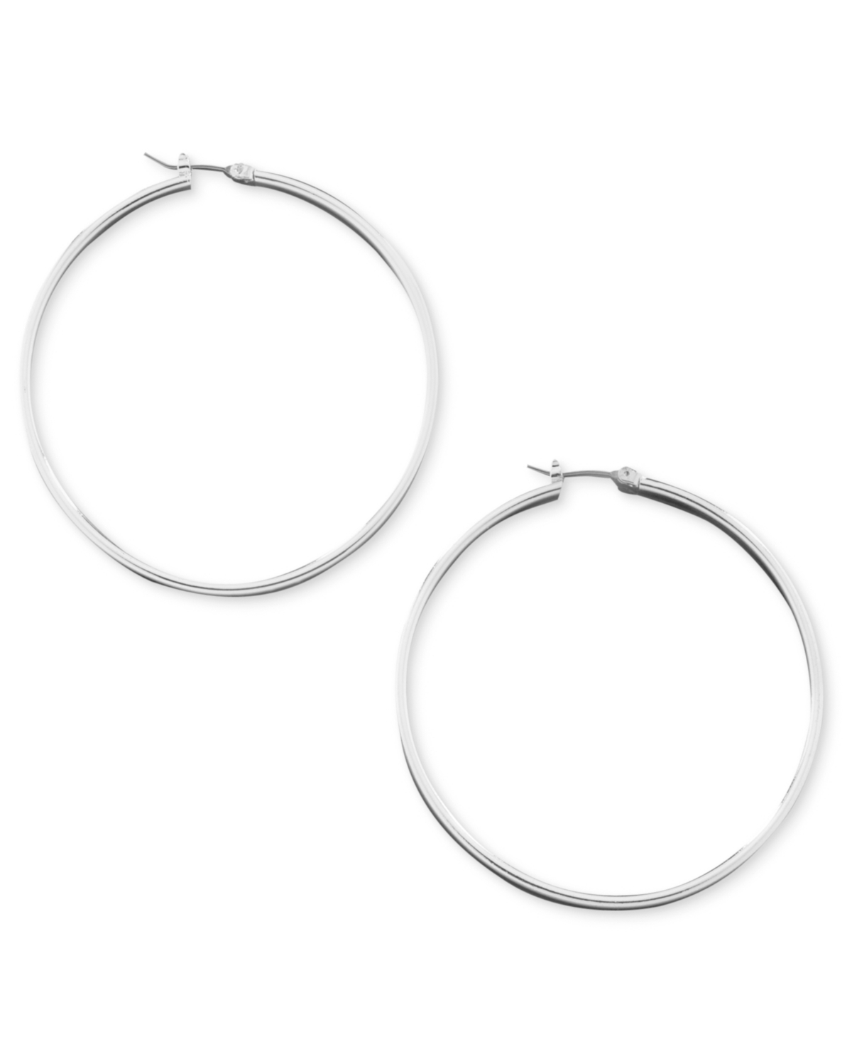 2" Silver-Tone Hoop Earrings - Silver
