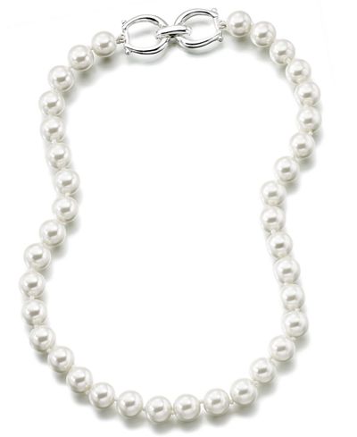 Lauren Ralph Lauren Silver-Tone Glass Pearl Strand Necklace - Jewelry ...