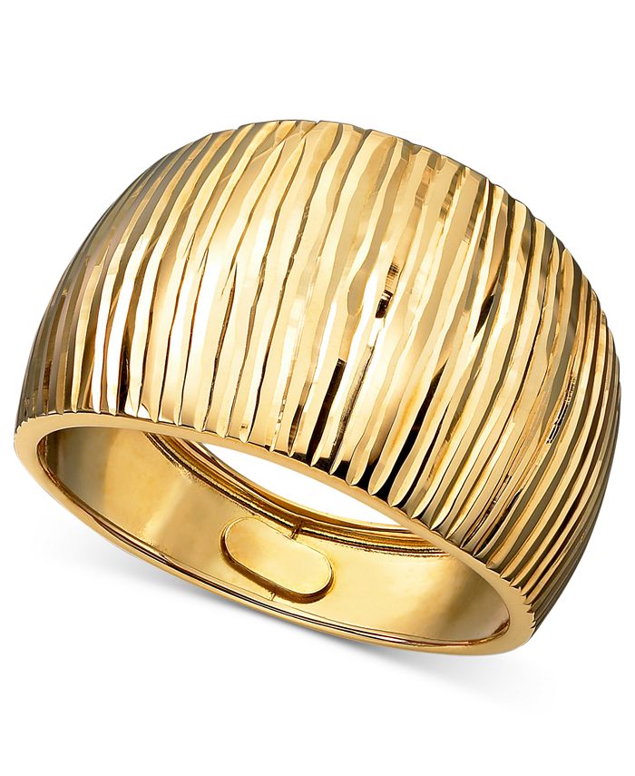 Yellow gold cigar outlet band ring