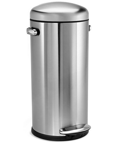 simplehuman 30L Round Retro Trash Can