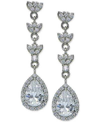 Giani Bernini Cubic Zirconia Halo Triple Drop Earrings in Sterling Silver, Only at Macy's