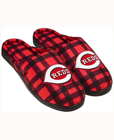 Forever Collectibles Cincinnati Reds Flannel Slide Slippers