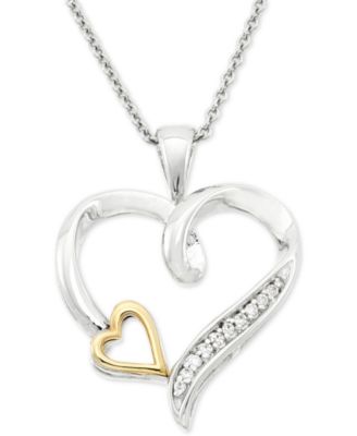 macy's double heart necklace