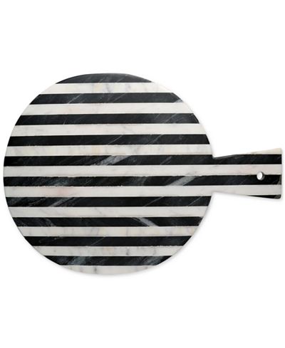Thirstystone Old Hollywood Striped Marble Round Serving Board