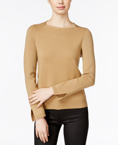Armani Exchange Square-Neck Split-Sleeve Sweater