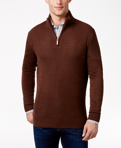 Geoffrey Beene Men's Big & Tall Quarter Zip Sweater