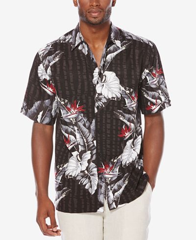 Cubavera Men's Big and Tall Tropical Short-Sleeve Shirt