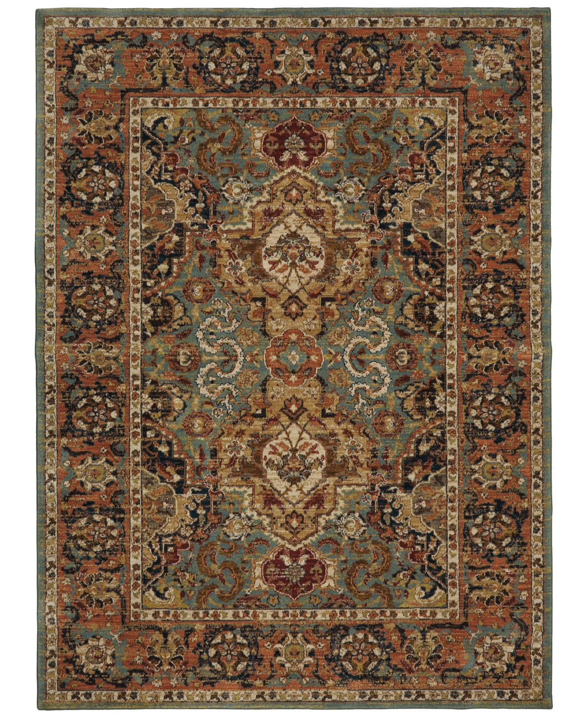 Karastan Spice Market Dhahar 2' X 3' Area Rug In Aquamarine