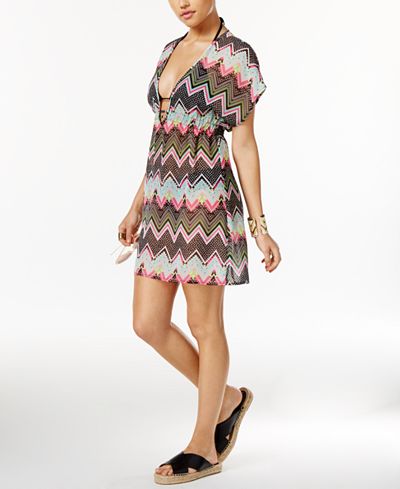 Miken Chevron-Print Chiffon Cover-Up