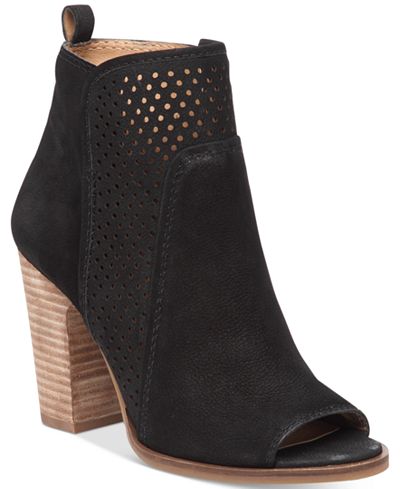 Lucky Brand Women's Lakmeh Peep-Toe Perforated Booties