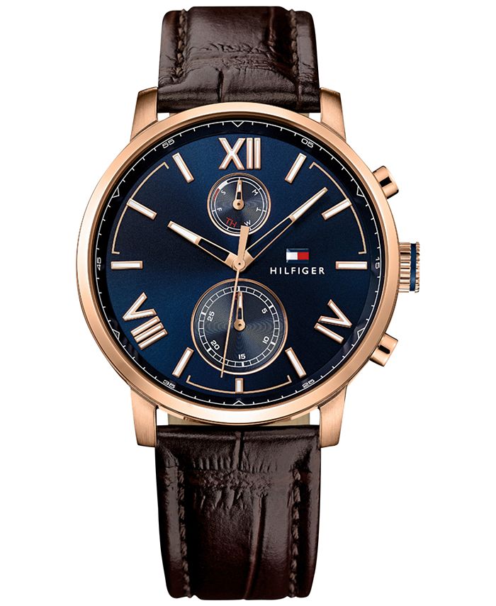 Nathaniel Ward bandage Calamity Tommy Hilfiger Men's Sophisticated Sport Brown Leather Strap Watch 44mm  1791308 - Macy's