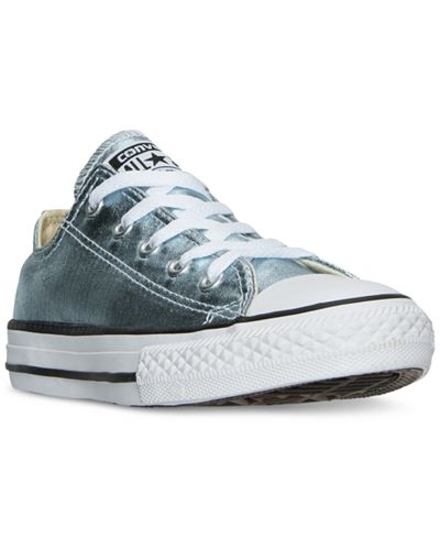 Converse Little Girls' Chuck Taylor Ox Metallic Leather Casual Sneakers from Finish Line